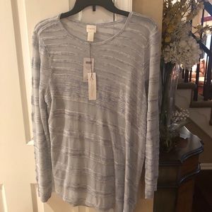 Chico’s blue/grey sweater Size 2 NWT.